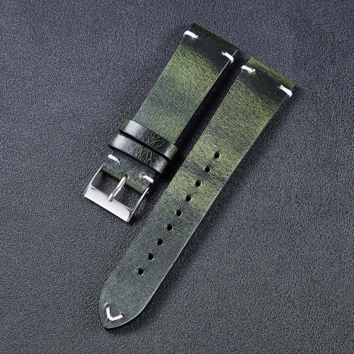 

HB001 Color-Changing Retro Oil Wax Leather Universal Watch Band, Size: 22mm(Green)