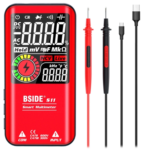 BSIDE 9999 Counts Smart Multimeter,True RMS AC/DC Voltage With LCD Display Meter