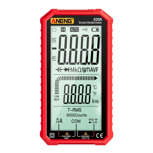 ANENG 620A Full Screen Smart Digital Multimeter(Red)
