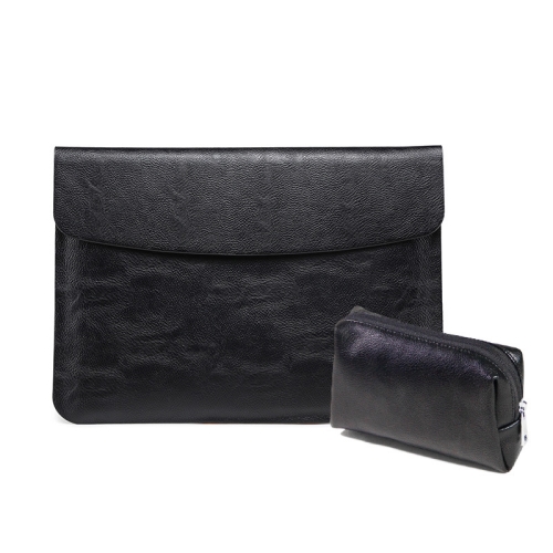 

Horizontal Litchi Texture Laptop Bag Liner Bag For MacBook Pro 16 Inch A2141(Liner Bag+Power Bag Black)