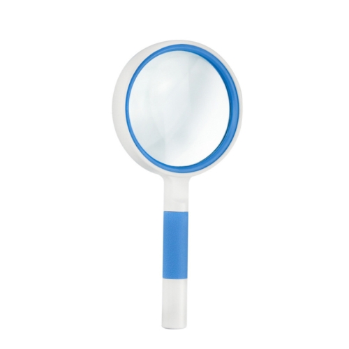 

3 PCS Hand-Held Reading Magnifier Glass Lens Anti-Skid Handle Old Man Reading Repair Identification Magnifying Glass, Specification: 100mm 3 Times (Blue White)