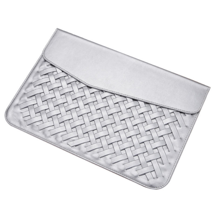 

Hand-Woven Computer Bag Notebook Liner Bag, Applicable Model: 11 inch (A1370 / 1465)(Silver)