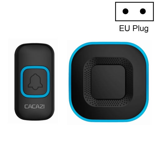 CACAZI V028F Wireless Music Doorbell without Battery, Plug:EU Plug(Black)