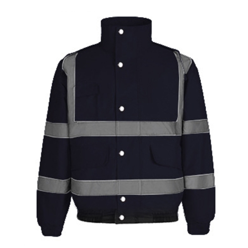 

Winter Warm Waterproof Short Multi-pocket Reflective Cotton Jacket, Size: S(Navy Blue)