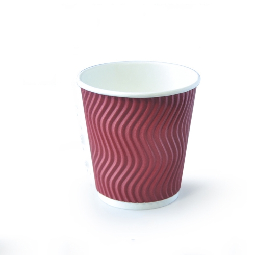 

100 PCS 7oz Red Thickened kraft Paper Corrugated Coffee Cup