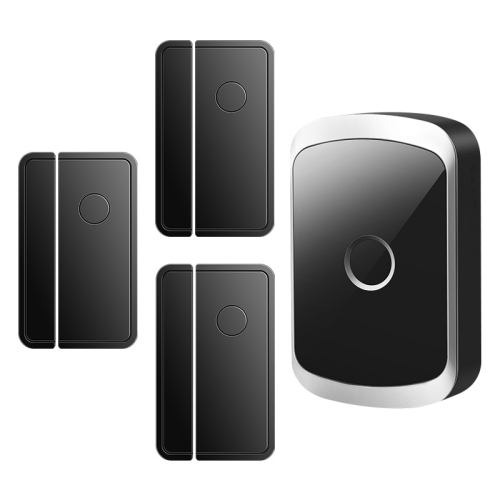 

CACAZI M20 1 For 3 Split Type Door Opening Sensor Reminder Smart Wireless Doorbell Alarm, Style: AU Plug(Black)