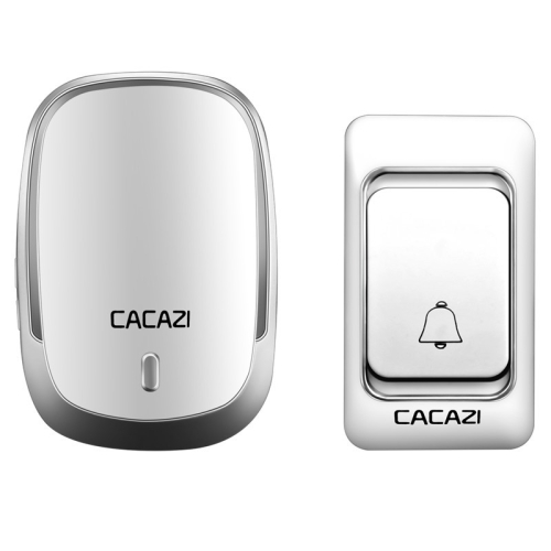 

CACAZI Smart Waterproof Music Wireless Doorbell Multifunctional Pager, Style: UK Plug(Silver)