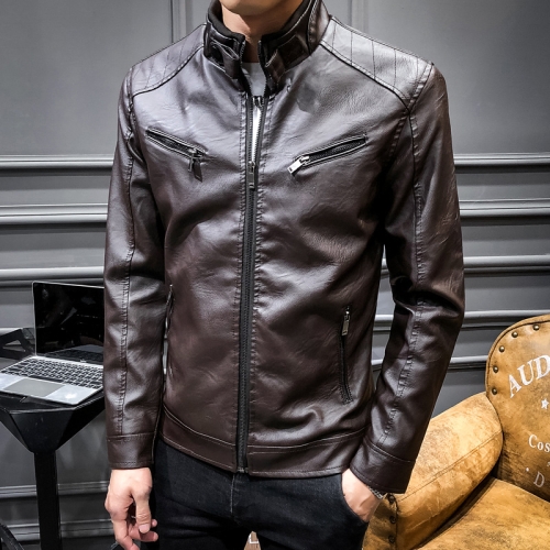 BS Manteau de moto en cuir pour homme automne et hiver taille M