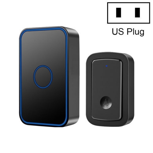 

CACAZI A19 1 For 1 Wireless Music Doorbell without Battery, Plug:US Plug(Black)