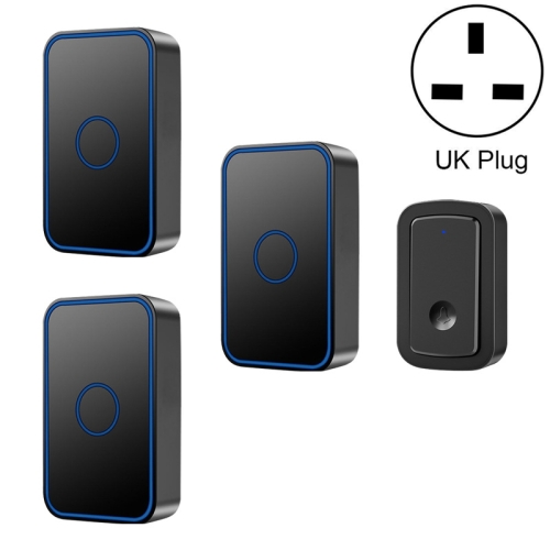 

CACAZI A19 1 For 3 Wireless Music Doorbell without Battery, UK Plug(Black)