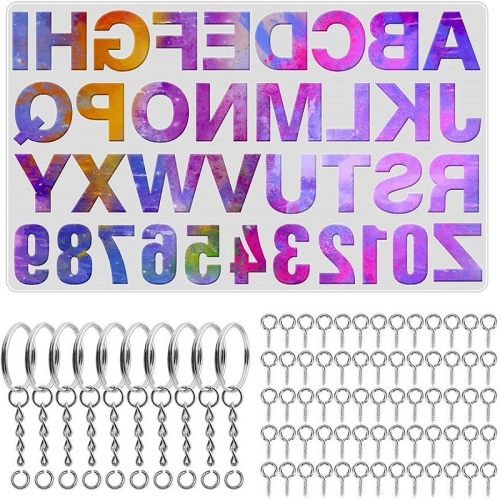 

111PCS/Set DIY Mirror Silicone Pendant Mold, Crystal Epoxy Key Pendant Set(Mold)