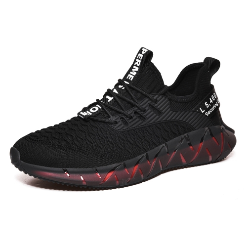 Jogging Shoes Mens Breathable Mesh Gym Athletic Outdoor Trainers Lightweight Black red 43