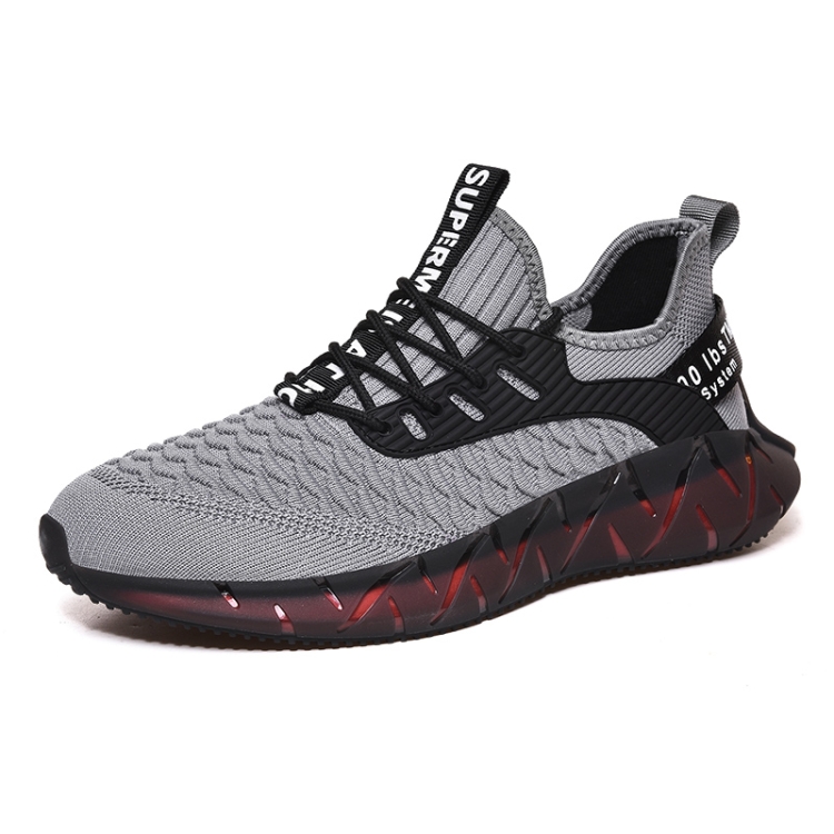 

Men Lightweight Breathable Mesh Sneakers Flying Woven Casual Running Shoes, Size: 43(Plus Velvet Winter Gray)