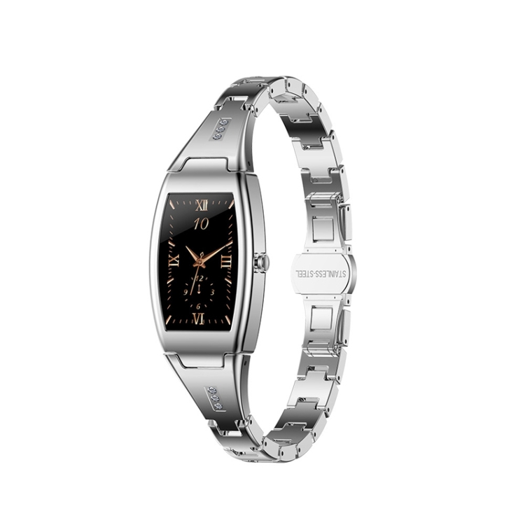 

MK26 Pedometer Heart Rate Blood Pressure Menstrual Cycle Full Touch Screen Smart Bracelet, Colour: Silver Gray