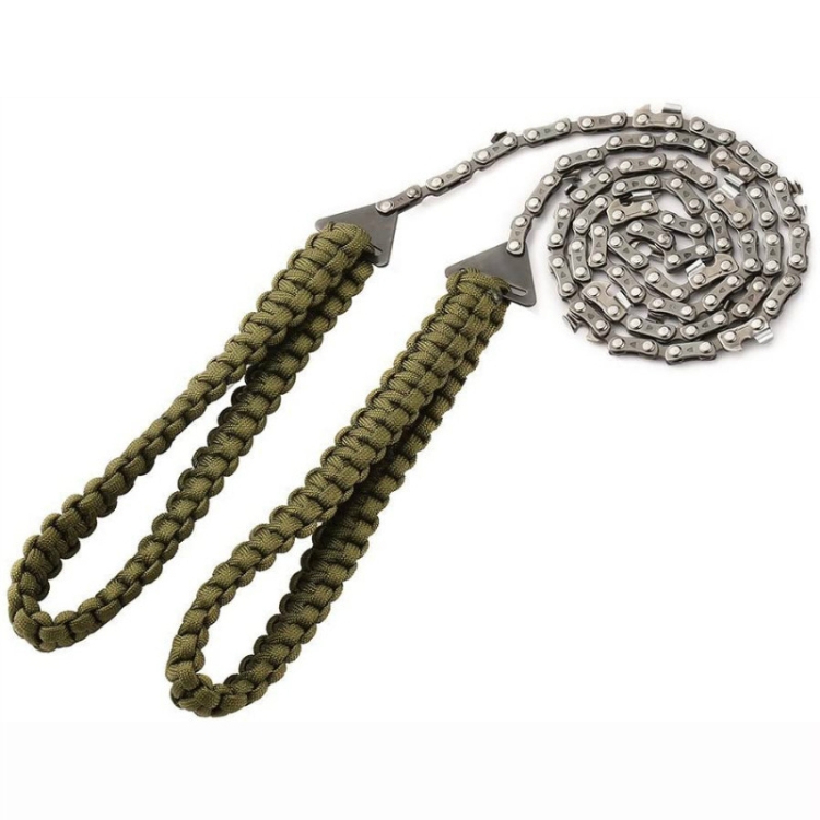 

Outdoor Sports Hand Chainsaws Braided Umbrella Rope Camping Survival Pocket Saw(Military Green)