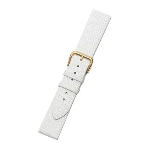 

Thin Watch Chain With Calfskin Lizard Pattern Strap, Size: Strap Width 18mm(White Gold Pin Buckle)