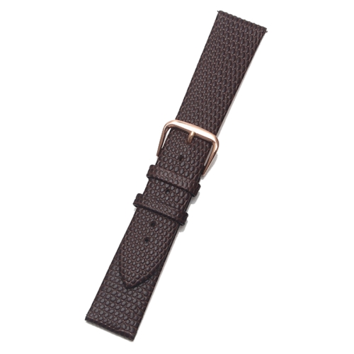 

Thin Watch Chain With Calfskin Lizard Pattern Strap, Size: Strap Width 18mm(Brown Rose Gold Pin Buckle)