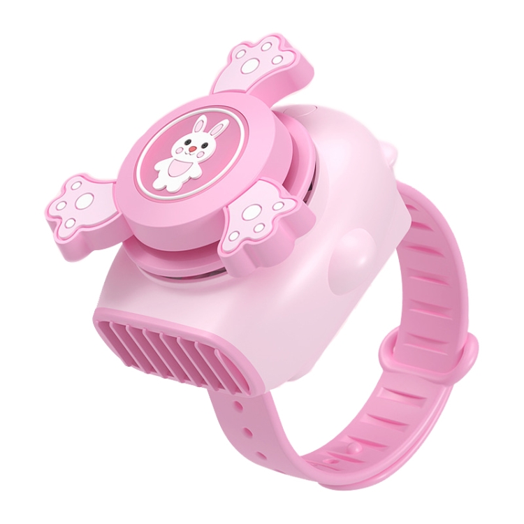 

3211 Gyro Cartoon Watch Fan USB Charging Mini Kids Fan(Pink)