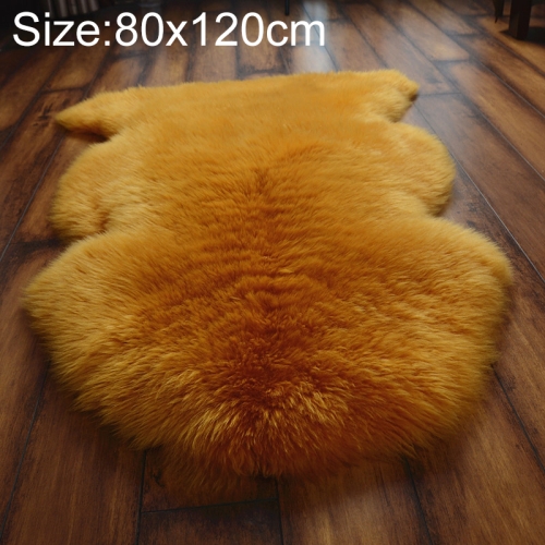 羊毛沙發墊皮毛一體整張羊皮地毯 櫥窗裝飾，尺碼:80x120cm（金駝色）