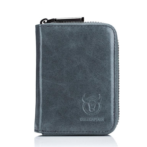 

BULL CAPTAIN 05 Head Layer Leather Card Bag Men Casual Leather Driver License Card Package(Light Blue)