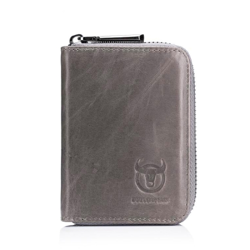 

BULL CAPTAIN 05 Head Layer Leather Card Bag Men Casual Leather Driver License Card Package(Gray)
