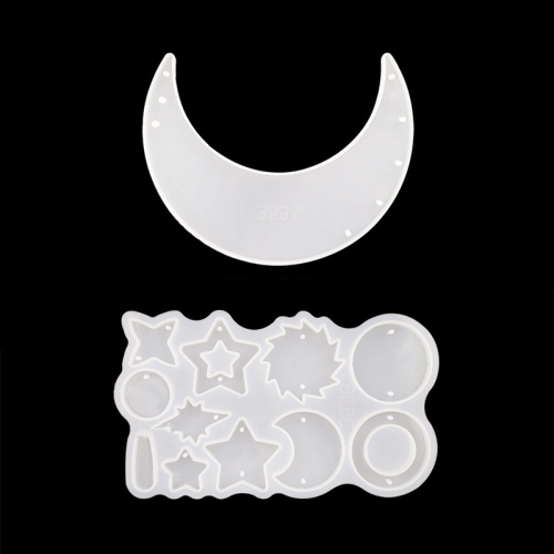 

DIY Windbell Epoxy Mold Moon Pendant Wind Bell Hanging Set Mold, Style: MD3535 + MD3536