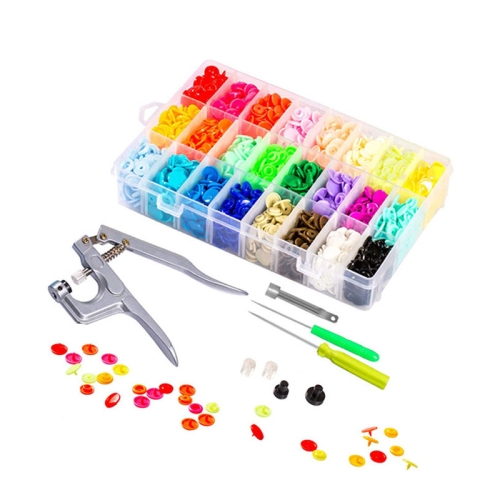 

Colorful Plastic Resin Children Clothes Button Hand Pressure Pliers Installation Tool, Specification: 24 Color 240 Sets T5 Snap Button+Tool