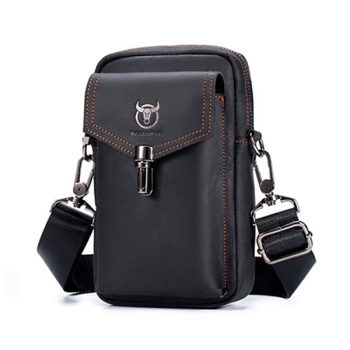  Men's leather Messenger bag retro head layer leather shoulder  bag mobile phone bag-black : Clothing, Shoes & Jewelry