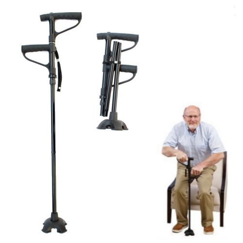 Multifunctional Folding Double-Handle Elderly Crutches Aluminum Alloy ...