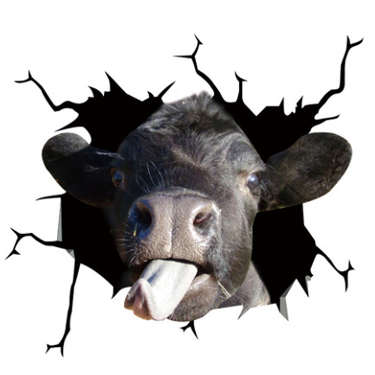 

7 PCS Animal Wall Stickers Cattle Head Hoisting Car Window Static Stickers(Cow 02)