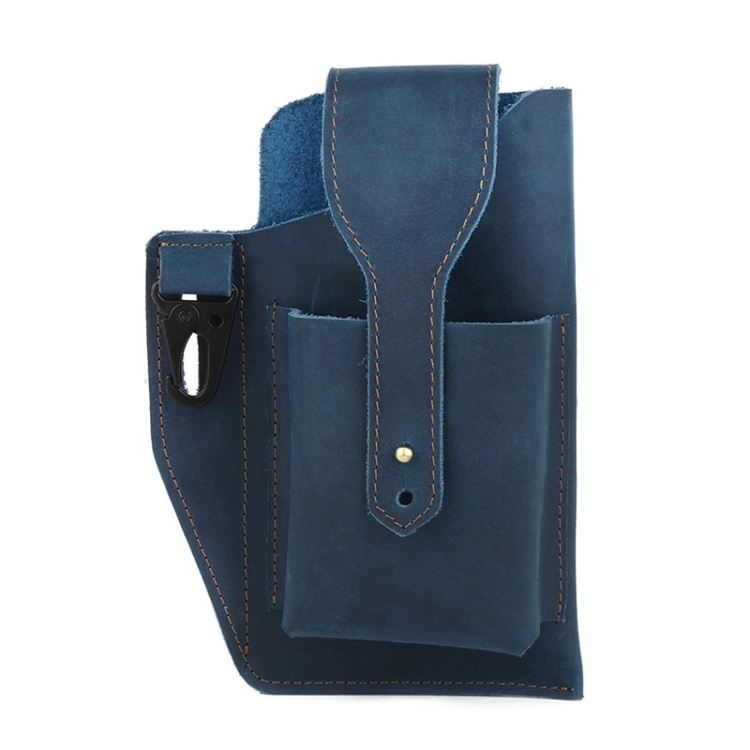 

6543 Men Retro Sports Mobile Phone Belt Bag Waist Bag(Blue)