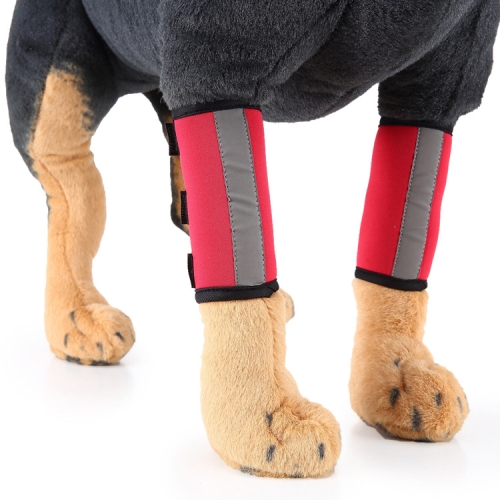 

Pet Knee Protector Dog Surgery Injury Protective Cover, Size: M(Red Reflection)