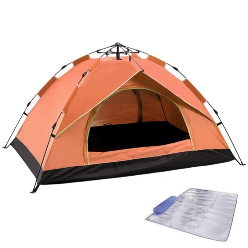 

TC-014 Outdoor Beach Travel Camping Automatic Spring Multi-Person Tent For 3-4 People(Orange+Mat)