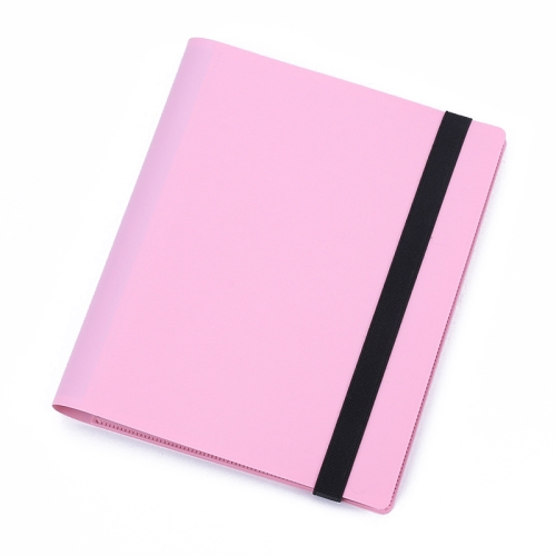 

3 Inch Elastic Solid Color Photo Album Large Capacity Polaroid Photo Star Card Storage Book, Number of internal paper pages: 3 Inch 160(Baby Pink)
