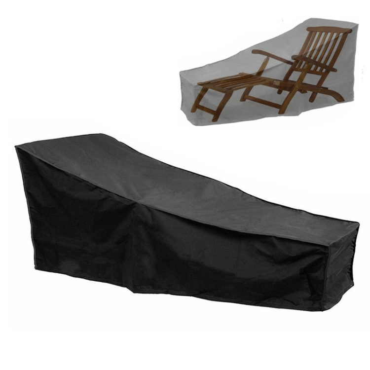

Outdoor Beach Chair Dustproof And Waterproof Cover Rocking Chair Furniture Protective Cover, Size: 210x75x80cm(Black+Silver)