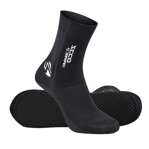 ZCCO 3mm Warm Non-Slip Diving Socks Anti-Wear Ankle Fins, Size:33-34(Black)