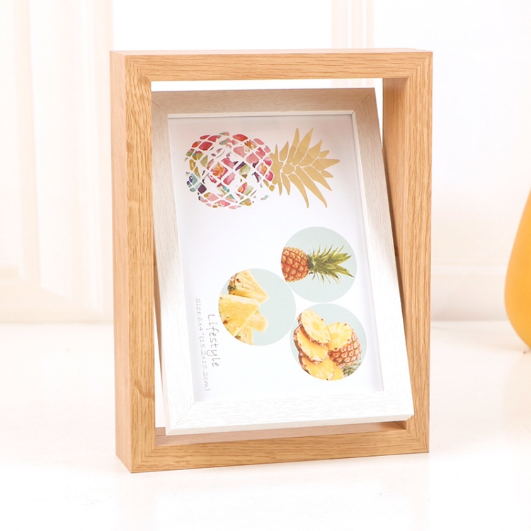 

Wooden Rotating Double-Sided Swinging Table Photo Frame Size: 6 inch(Log + White)