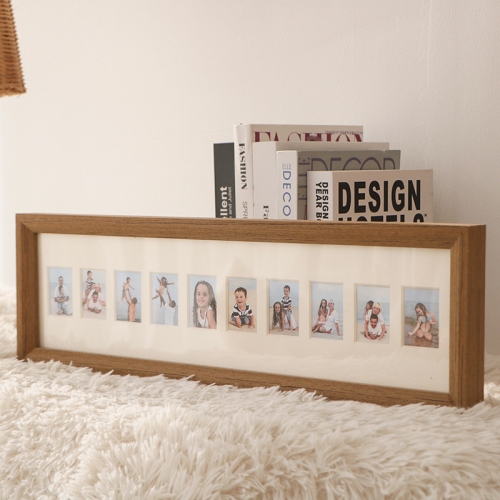 

Baby Registration Photo Set-Up Solid Wood Photo Frame Infant Anniversary Frame, Inner frame size: 2 Inch 10 Sheets(Dark Wooden Color)