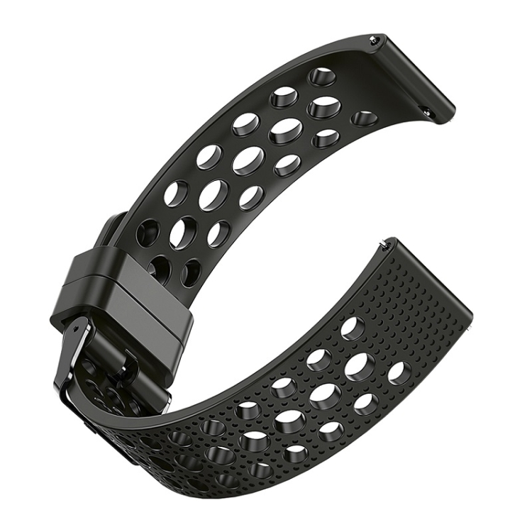 

Breathable Silicone Watch Band For Samsung Smart Watches，Size： 22mm (Black)