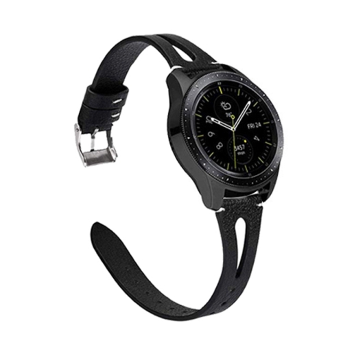 

20mm Open Leather Watch Band For Samsung Galaxy Smart Watches(Black)