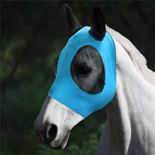 

MMZ-001 Breathable Horse Mask Mosquito Insect And Fly Mask Equestrian Supplies(Blue)