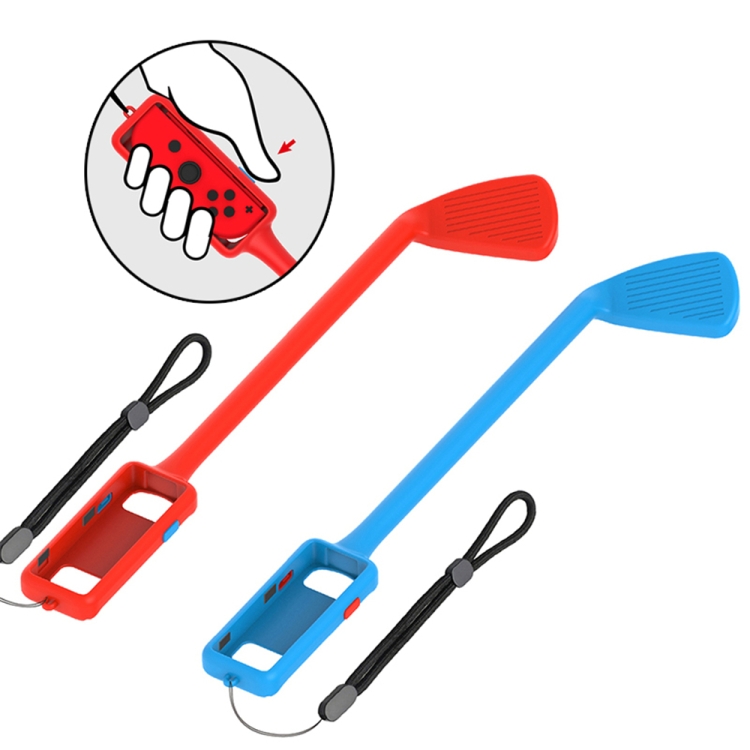 

1 Pair Golf Clubs Grip Components Gaming Hand Grips For Nintendo Switch Console Accessories(Blue Red)