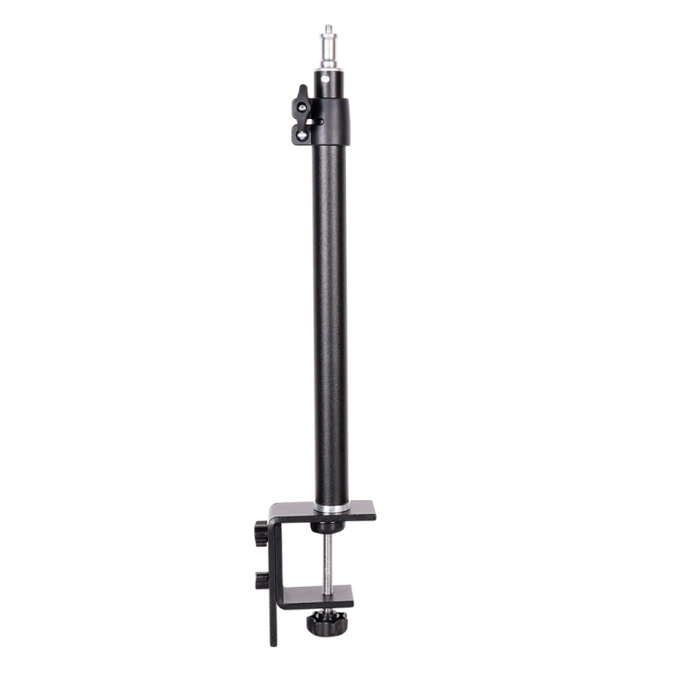 

C042 Desktop Retractable Lazy Mobile Phone Bracket Live Flash Lamp Holder C-Shaped Metal Selfie Fixing Frame(Black)