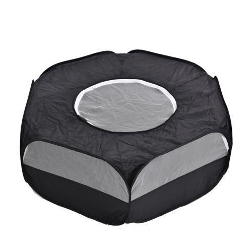 

Folded Small Pet Fence Outdoor Workout Game Crawling Small Animal Tent, Specification： With Cover and Side Cloth (Black)