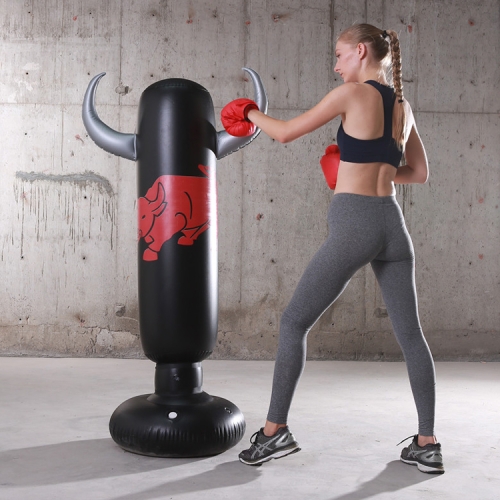 1.6m NIflatable Boxing Column  Adult Fitness Vent Sandbag Thickening Children Exercise Tumbler( Bullish)