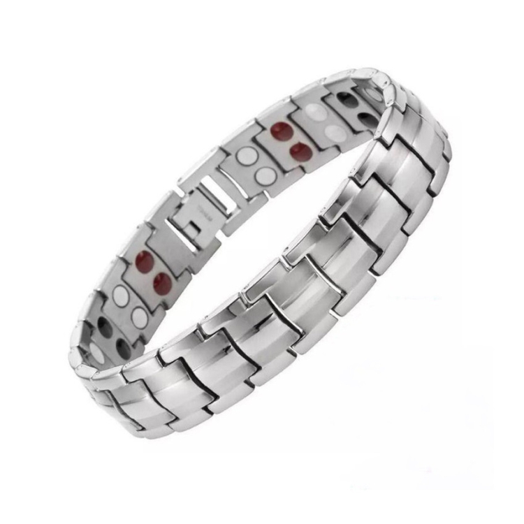 

2 PCS Double Row Magnet Magnetic Therapy Bracelet For Men, Colour: White
