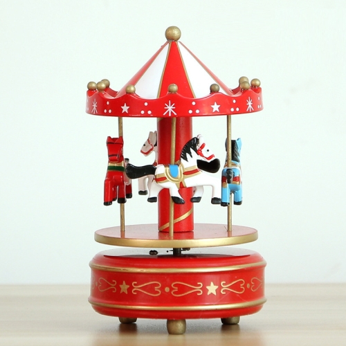 

Sky City Carousel Clockwork Music Box Couples Birthday Gift(K0321 Red White)