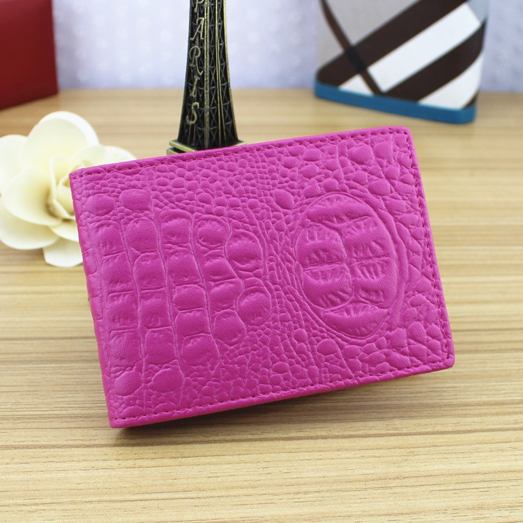 

Crocodile Pattern Driver License Cover Universal Driver License Holder Card Slot ID Card Holder(Rose Red)