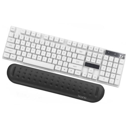 

Baona Silicone Memory Cotton Wrist Pad Massage Hole Keyboard Mouse Pad, Style: Medium Keyboard Rest (Black)