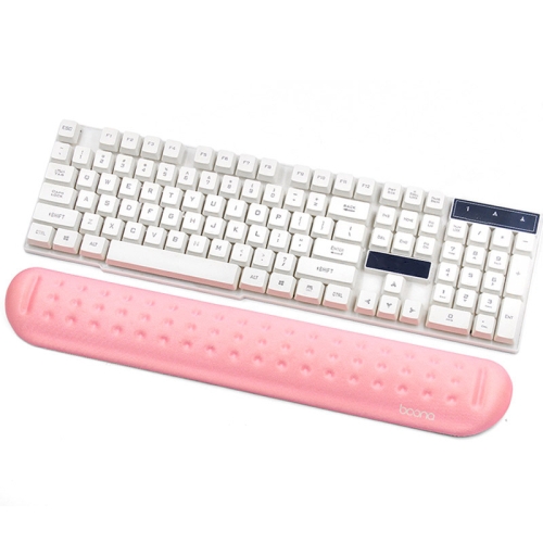 

Baona Silicone Memory Cotton Wrist Pad Massage Hole Keyboard Mouse Pad, Style: Large Keyboard Rest (Pink)